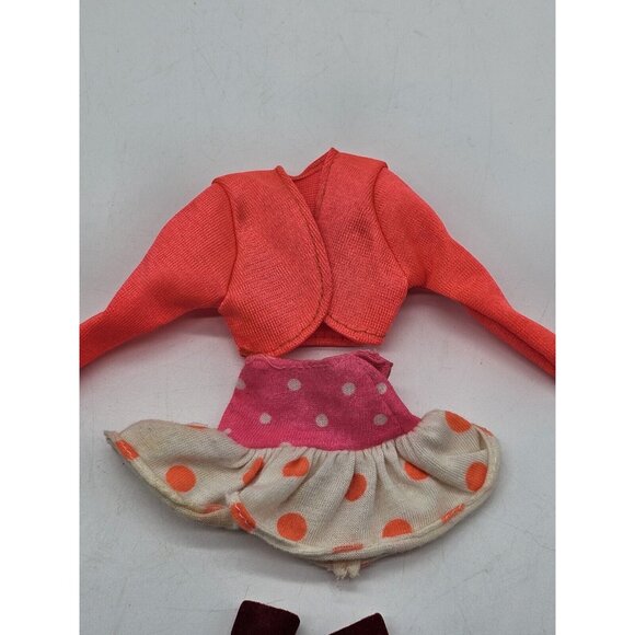 Vintage Genuine Barbie Gown And Jacket, Mini Skirt And Red Velvet Boots - Picture 10 of 13